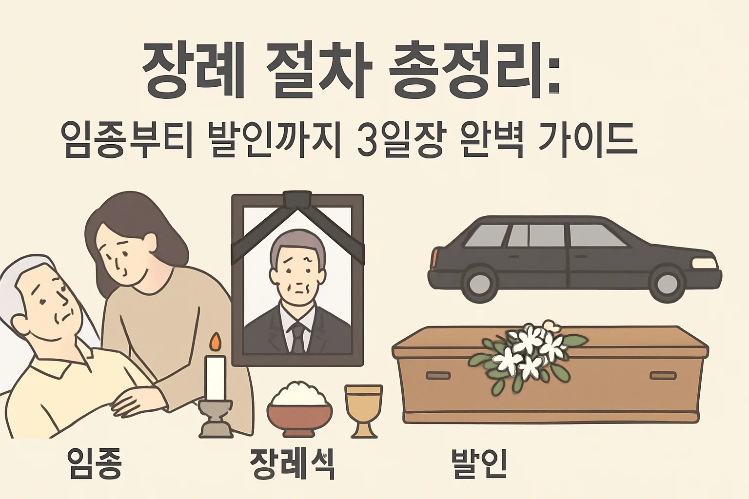 장례 절차 총정리: 임종부터 발인까지 3일장 완벽 가이드