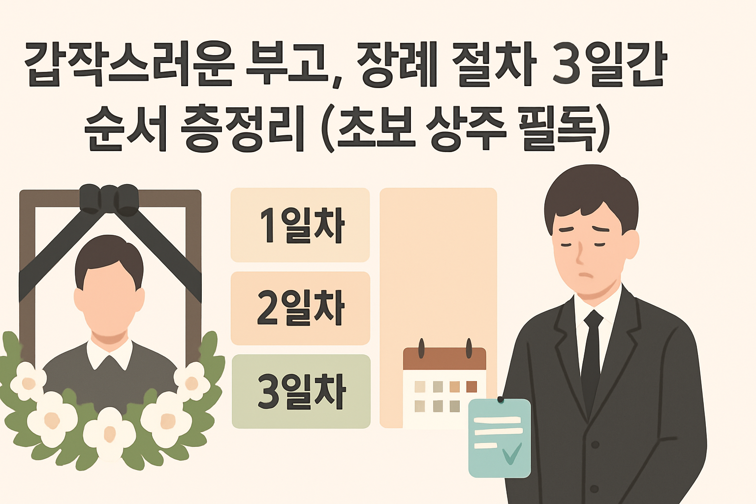 갑작스러운 부고, 장례 절차 3일간 순서 총정리 (초보 상주 필독)