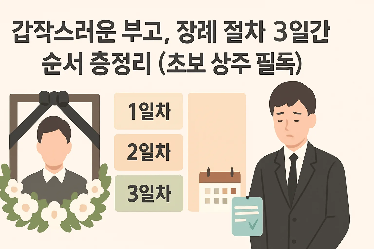 갑작스러운 부고, 장례 절차 3일간 순서 총정리 (초보 상주 필독)