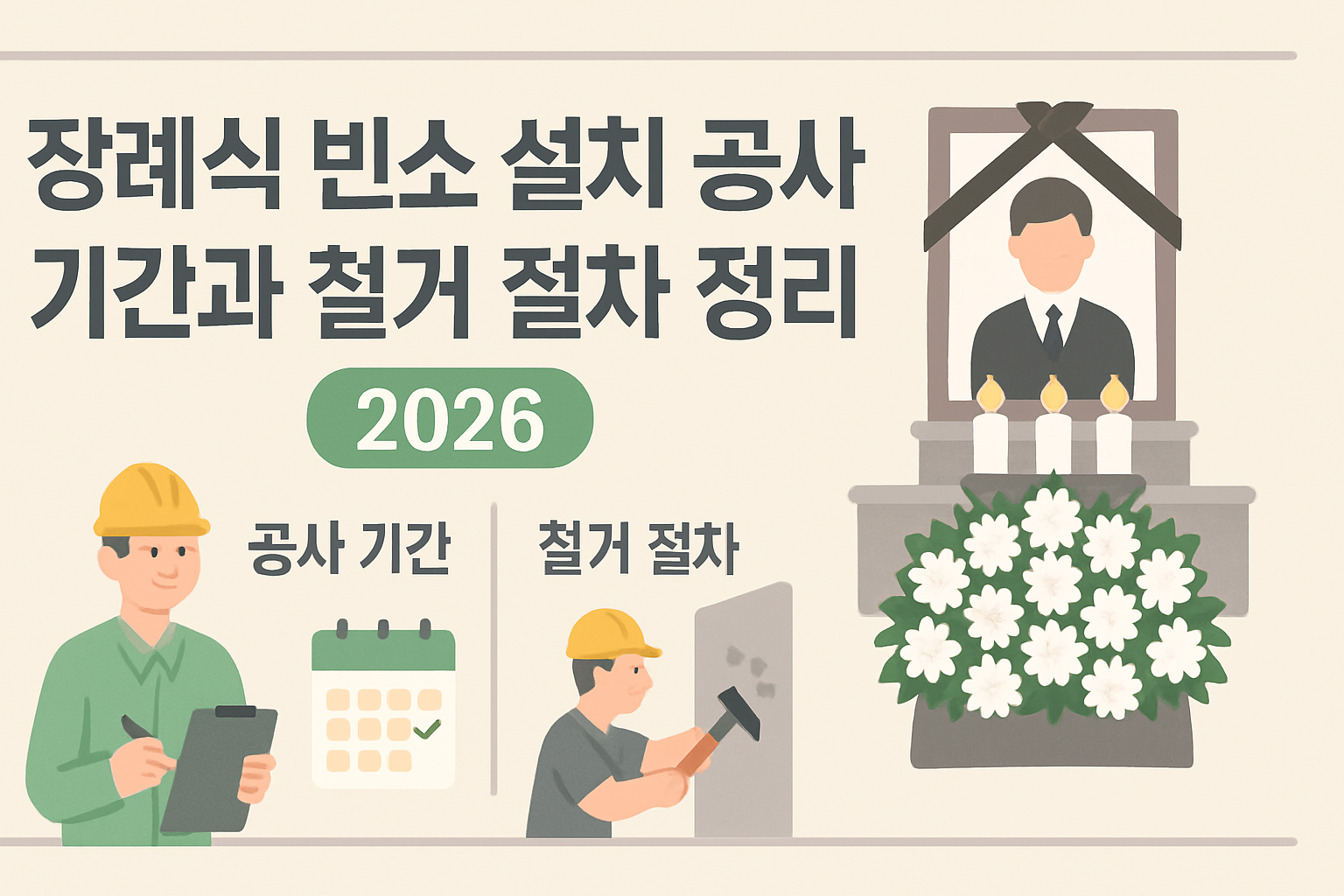 장례식 빈소 설치 공사 기간과 철거 절차 정리 2026